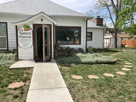 The Natural Funeral's Lafayette funeral home, a warm brick building in Old Town